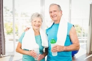 Older adults enjoying taking part in a senior fitness program