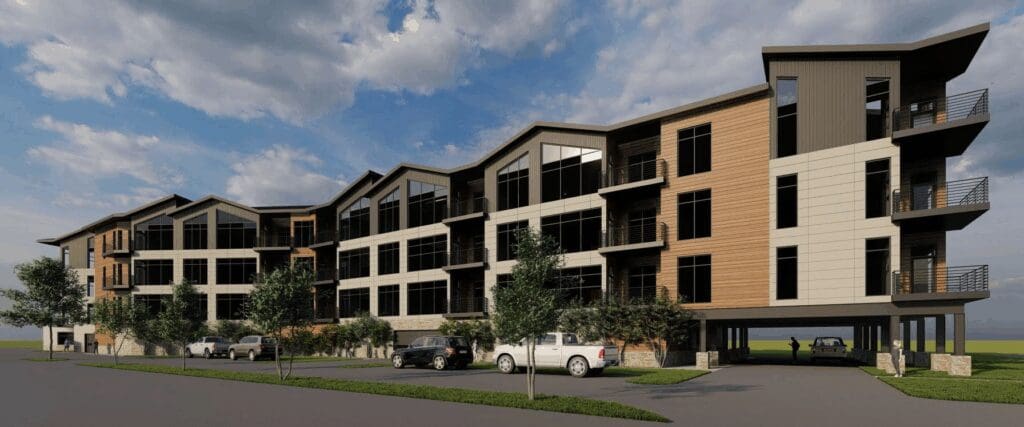 The Lofts Independent Senior Living - Exterior Rendering of The Lofts.